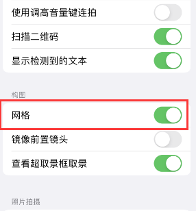 良庆苹果手机维修网点分享iPhone如何开启九宫格构图功能