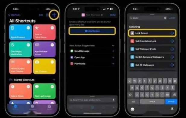 良庆苹果14锁屏维修店分享iPhone14升级iOS16.4后如何创建锁屏快捷方式 